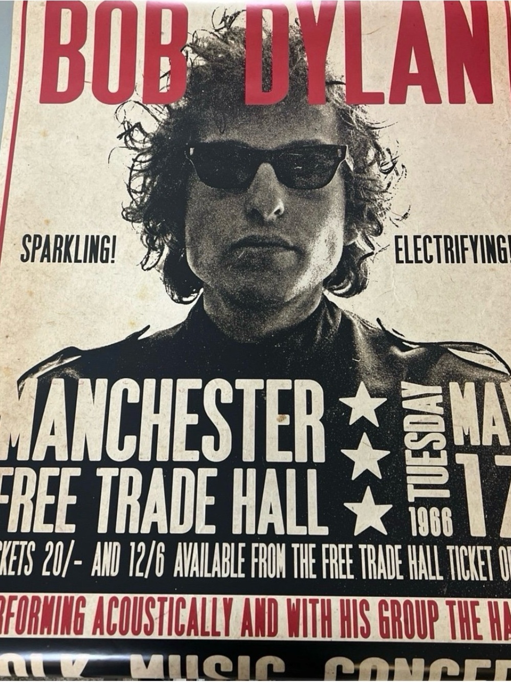 Bob Dylan Poster Print in Black and Red